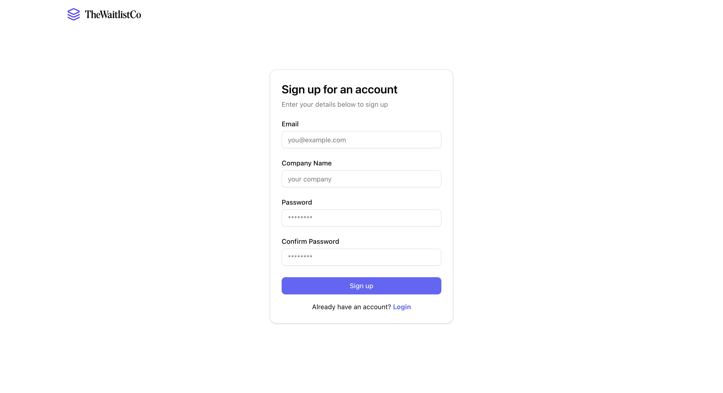 Sign Up Screen